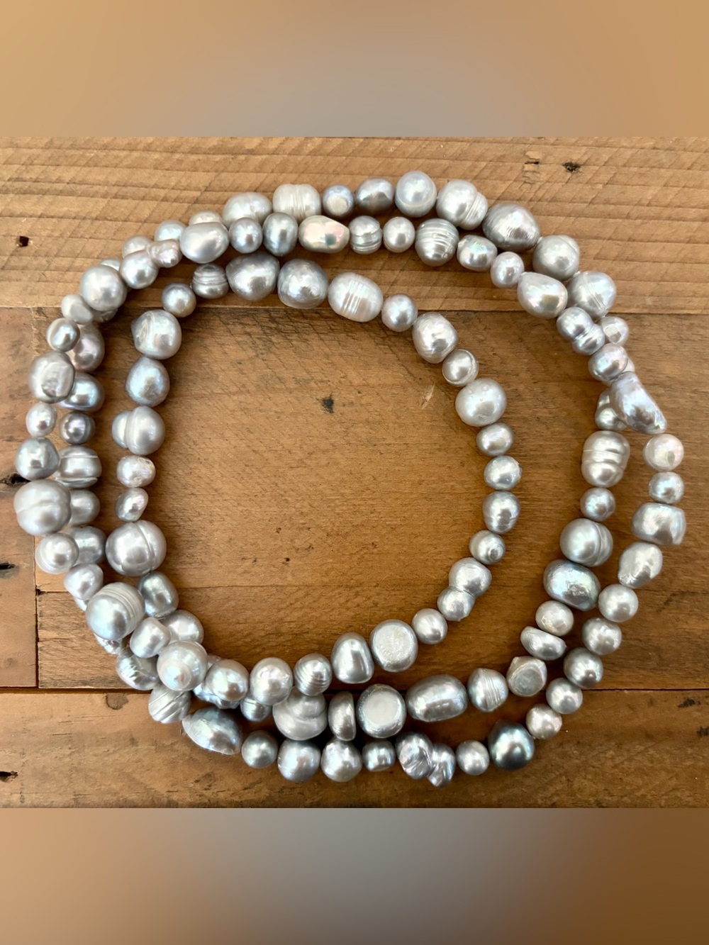 36" GRAY CULTURED FRESHWATER PEARL ENDLESS STRAND NECKLACE - HSN JTV STYLE